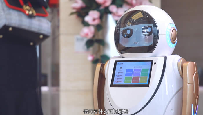 迎賓講解機器人實(shí)景圖片